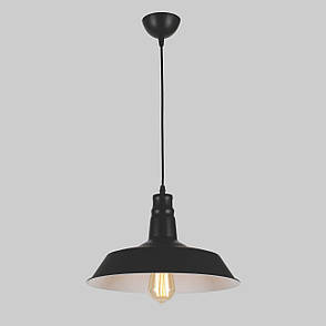 Чорний підвісний 36см світильник лофт (54-6452-1 BK+WH 360), фото 1