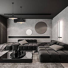 Чорний підвісний 36см світильник лофт (54-6452-1 BK+WH 360), фото 3