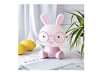 Кролик светодиодный ночник для детей розовый (6931450)