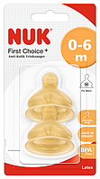 Нук Соска для бутылочки First Choice+ размер М 2 шт. 0-6 м (6890676)