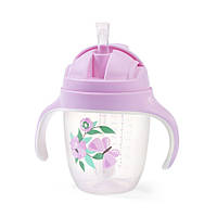 BabyOno чашка-поильник с утяжеленной соломинкой фиолетовый (7697645)