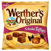 Конфеты мягкие ириски в молочном шоколаде Werther`s Original Schoko Toffees Storck , 180 г , Германия