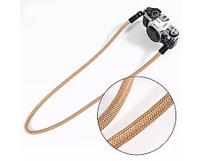 Ремінь універсальний для фотоапарата фотокамери CAMERA STRAP нашийний плечовий з тканини бежевий