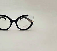 Женская оправа, очки круглые, лисички прозрачные черные, стильные имиджевые очки с нулевками