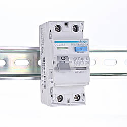 Пристрій захисного відключення УЗО 2P 16A, 10mA, тип А, Hager, CC216J