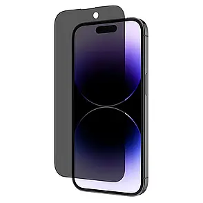 Захисне скло «Антишпигун» для iPhone 15 PRO MAX Black, фото 1