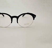 Женская оправа, очки круглые прозрачные Tom Ford полуободковые черные, стильные имиджевые очки нулевки