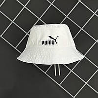 Панама белая унисекс Puma Женская панамка модная, Легкая мужская шляпа Пума классическая одноцветная