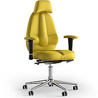 Кресло KULIK SYSTEM CLASSIC Экокожа с подголовником без строчки Желтый (12-901-BS-MC-0211) GT, код: 1696953