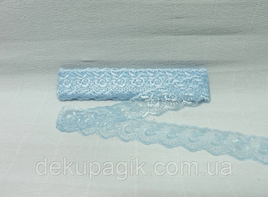 Мереживо органза №20, Блакитне, 4,2 см, фото 1