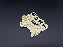 Дерев'яна іграшка під розпис. 2021 рік. 9см