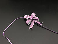 Подарункові банти на затяжках для пакування подарунків Колір рожевий з блискітками. 3х6 см