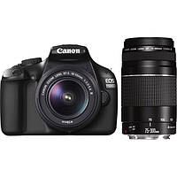 Фотоапарат Canon EOS 1100D Double Lens 18-55mm + 75-300mm 12.2MP f/3.5-5.6 HD Гарантія 24 місяців + 64GB SD Card