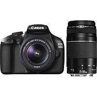 Фотоаппарат Canon EOS 1100D Double Lens 18-55mm + 75-300mm 12MP f/3.5-5.6 Гарантия 24 месяцев + 64GB SD Card