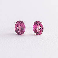 Серебряные серьги-пусеты с розовыми топазами 121967 Оникс TH, код: 6585639