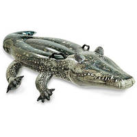 Intex Плотик 57551 NP "Алігатор" розміром 86х170 см, від 3 років Надувний пліт, надувний крокодил ar
