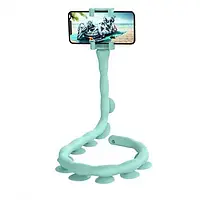 Гнучкий тримач для телефона з присосками універсальний Cute Worm Lazy Holder Колір блакитний ar