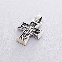 Серебряный крестик Спаси и Сохрани 131725 Оникс TR, код: 6630070