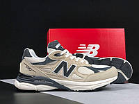 Мужские демисезонные кроссовки New Balance 990 (бежевые) спортивные стильные кроссы 12252 Нью Беленс