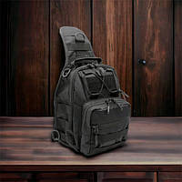 Черная сумка тактическая нагрудная | Рюкзак мужской военный тактический | Сумка BS-467 тактическая наплечная
