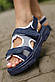 Босоніжки жіночі сині на липучках Б1581, фото 9