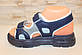 Босоніжки жіночі сині на липучках Б1581, фото 2