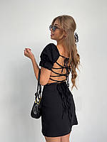 Жіноче літнє мініплаття Модне жіноче плаття в стилі Zara Плаття жіноче коротке з відкритою спиною P&T