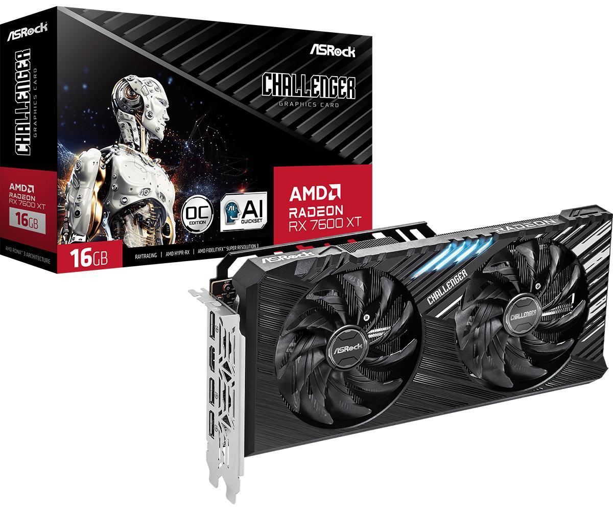 Відеокарта ASrock Radeon RX 7600 XT Challenger 16GB OC , Гарантія, фото 1