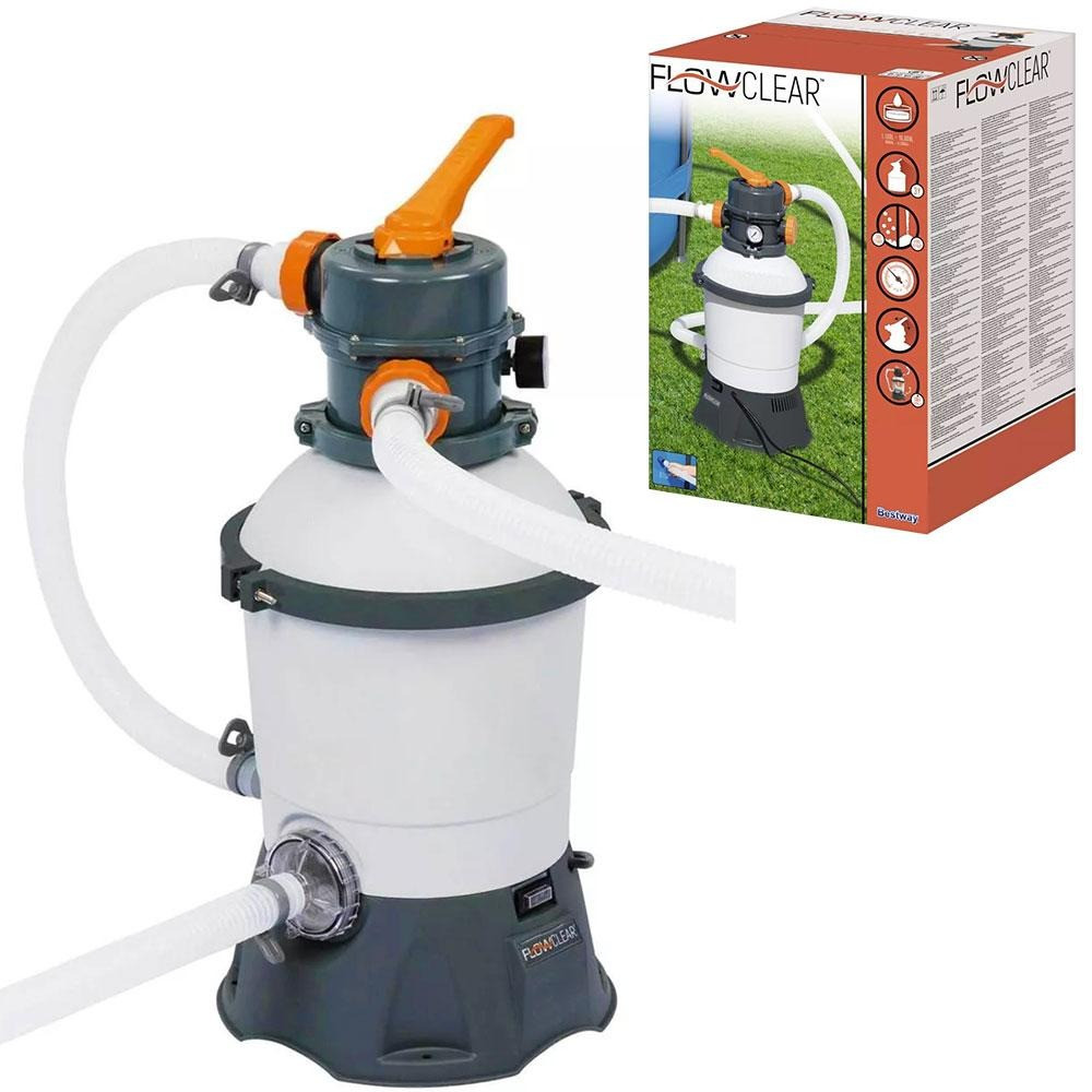 Пісочний фільтр насос Bestway 58515 Flowclear Фільтраційна установка для басейнів 3028 л/год 8.5 кг
