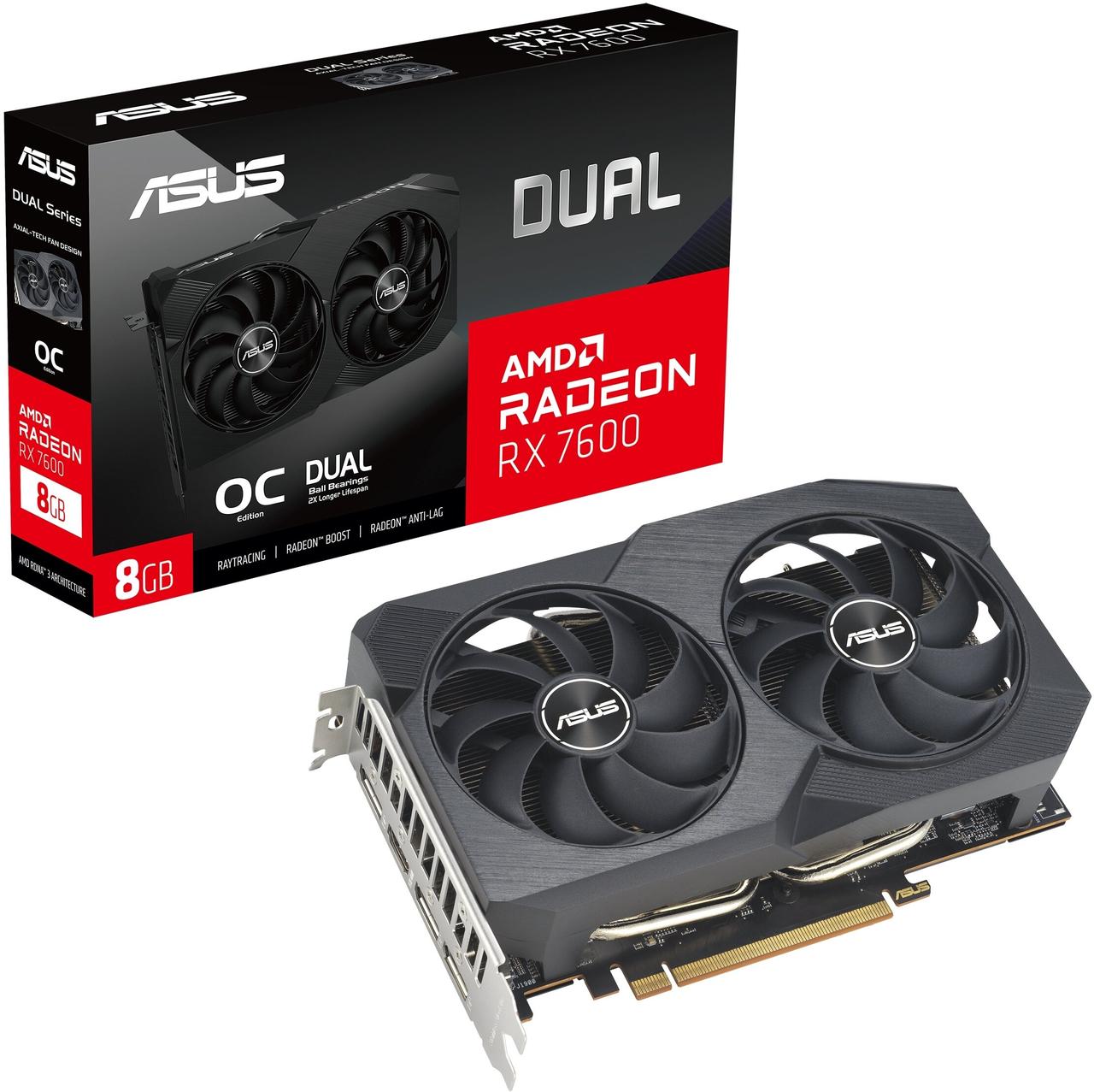 Відеокарта Asus Radeon RX 7600 V2 OC 8GB , Гарантія, фото 1