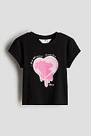 Короткий топ футболка із бавовняного трикотажу для дівчинки