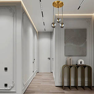 Бронзова скляна люстра на 3 лампи (916-3415-3 BRZ+BK), фото 3