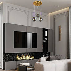 Бронзова скляна люстра на 3 лампи (916-3415-3 BRZ+BK), фото 5