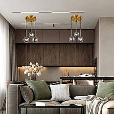 Бронзова скляна люстра на 3 лампи (916-3415-3 BRZ+BK), фото 4