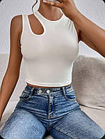 Модний,стильний жіночій топ,футболка з асиметричним вирізом .Розмір:42-46