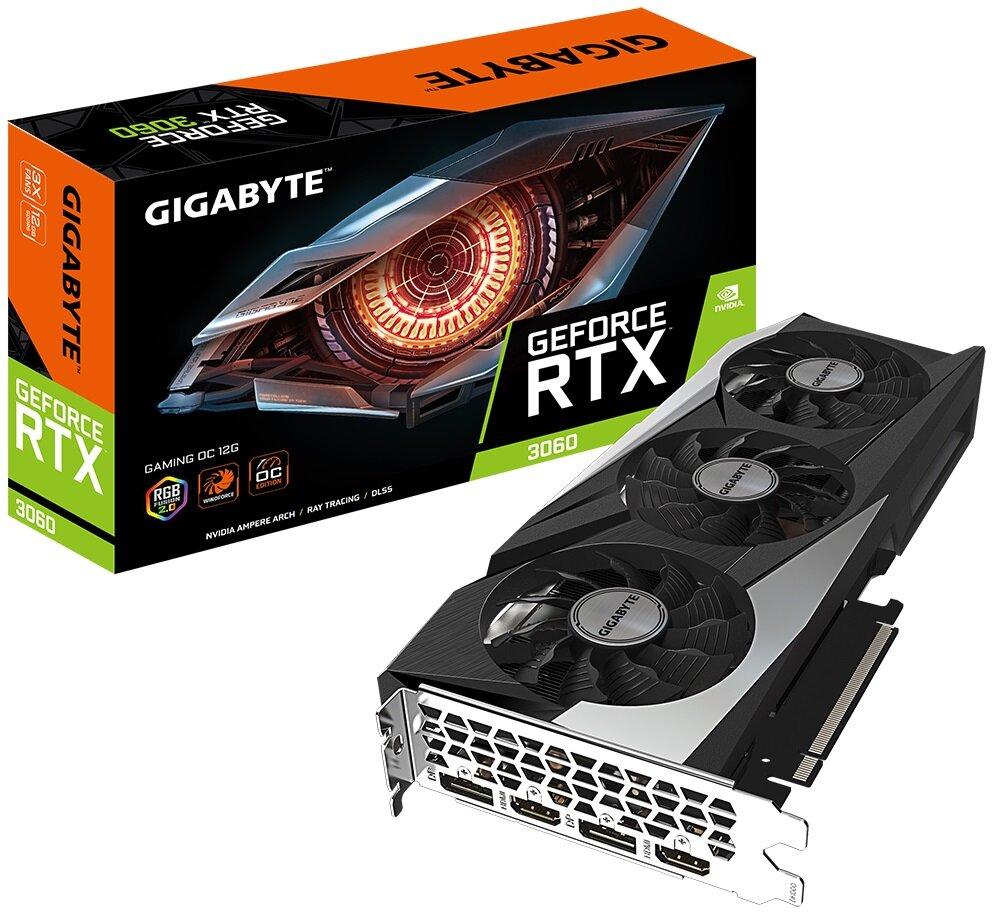 Відеокарта Gigabyte GeForce RTX 3060 Gaming OC (rev. 2.0) LHR 12GB , Гарантія, фото 1