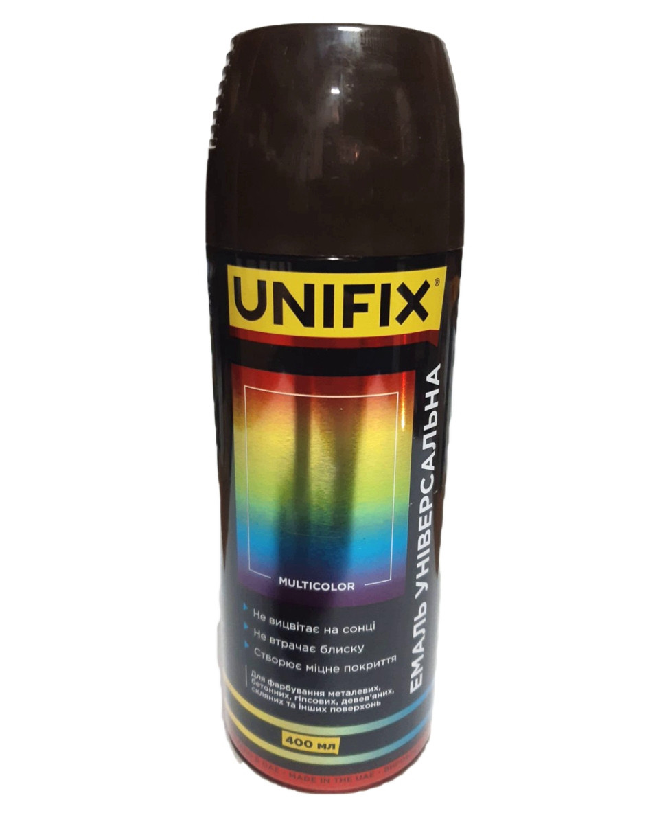 Фарба коричневий шоколадний 400ml "Unifix" RAL8017 (951035), фото 1