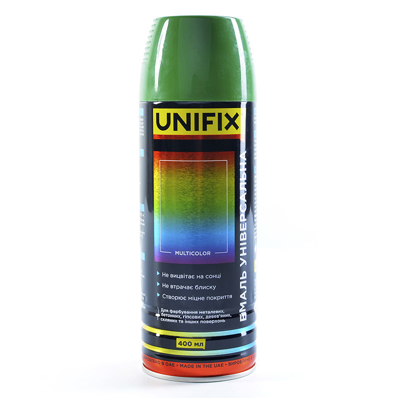 Фарба зелена  аркуш 400ml "Unifix" RAL6002 (951025), фото 1