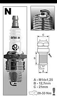 Свічки накалювання  "Brisk"  N19.4B Classic Зазор-0.7 мм,ключ-21 (УАЗ) M 14x1,25