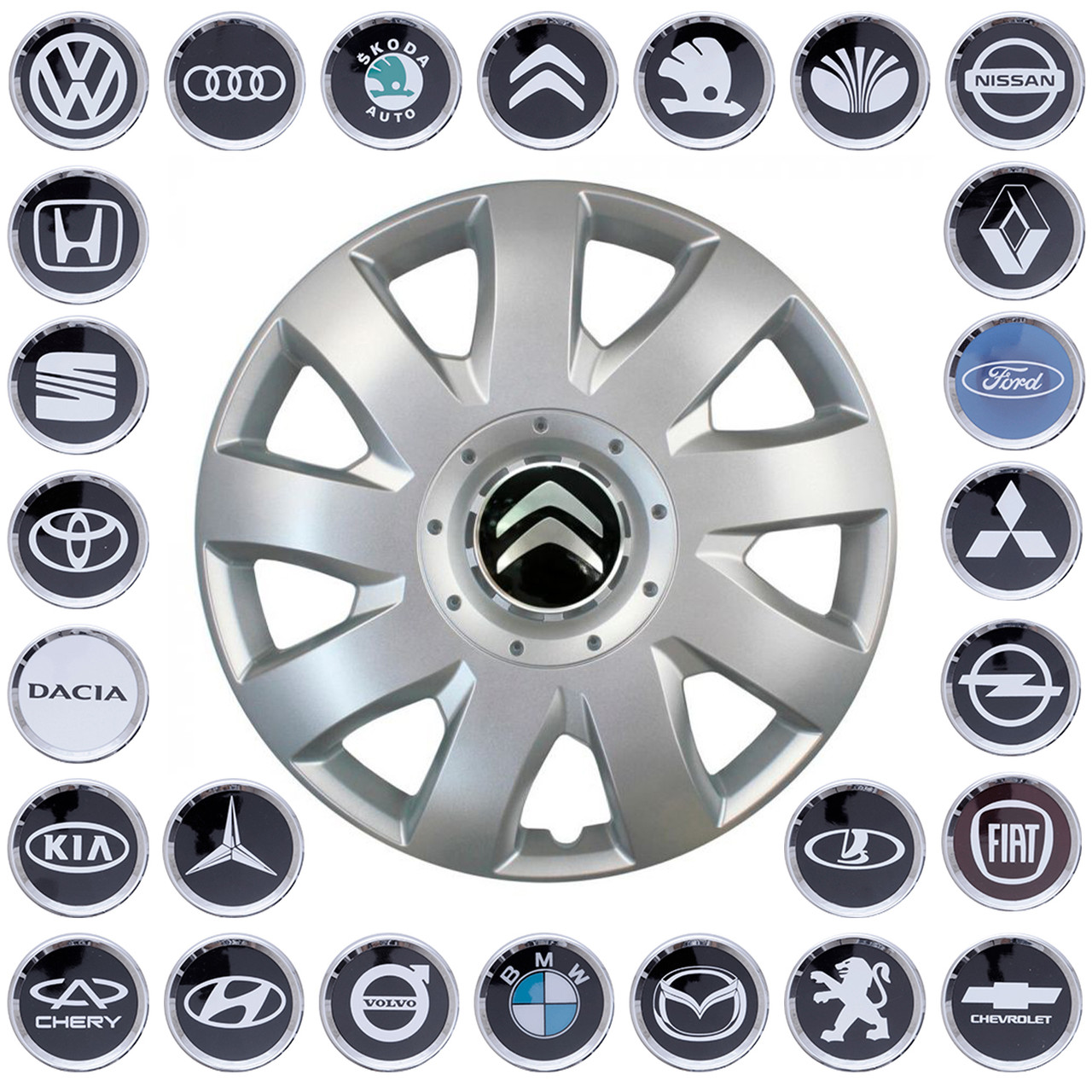 Ковпаки гнучкі колес R16 SKS-426 (Citroen C4.Picasso.C5) + емблеми на вибір