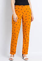 Летние женские брюки с принтом Finn Flare S18-12053-425 оранжевые XS