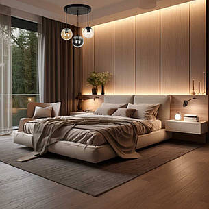 Чорна скляна люстра з кольоровими плафонами на 3 лампи (916-31F-3 BK/BR/CL), фото 3