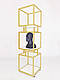 Стійка стелаж золота з полицями для магазину одягу, взуття, аксесуарів "Куб", фото 2
