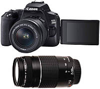 Фотоапарат Canon EOS 250D Double Lens 18-55mm + 75-300mm 24.1MP f/3.5-5.6 Гарантия 36 месяцев + 128GB SD Card