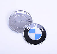 Емблема "BMW" 82мм (капот)\пластик\2 пуклі (Оригінал якість) Box