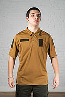 Мужская тактическая футболка-поло (CoolMax потоотводное), футболка всу Койот