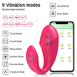 Стильний вібратор 9 х 3.8 см, Подвійний смарт вібратор, стимулятор вагіни та клітора, Інтимні іграшки, фото 2