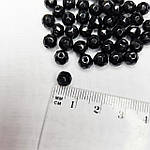 Намистини скляніи 6 мм грановані  Чорні (20 шт.), фото 2