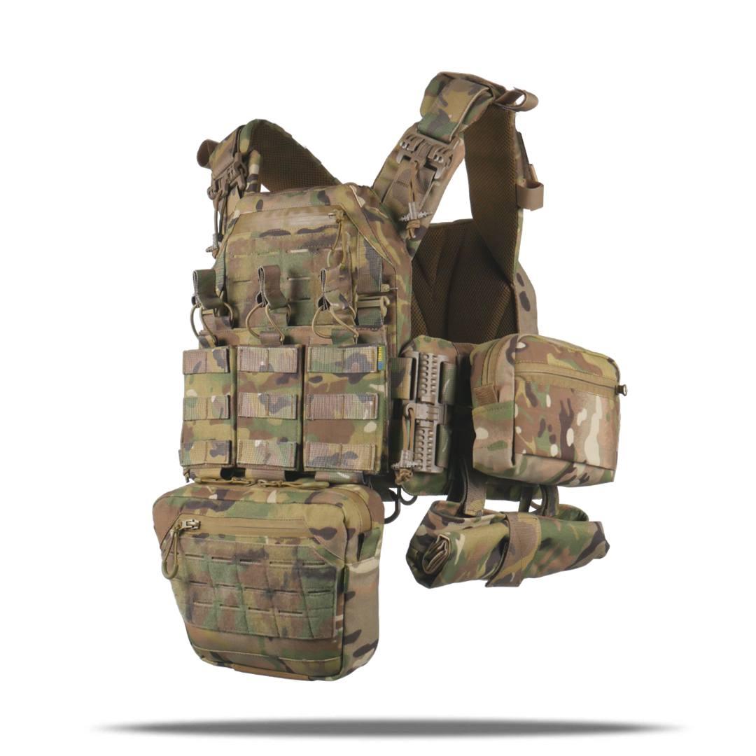 Плитоноска Мультикам/Multicam з швидким скиданням. MOLLE 9 підсумків., фото 1