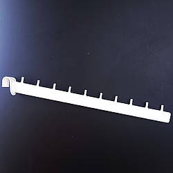 Флейта (кронштейн) на перемичку біла з нахилом 45 см на 10 цвяшків